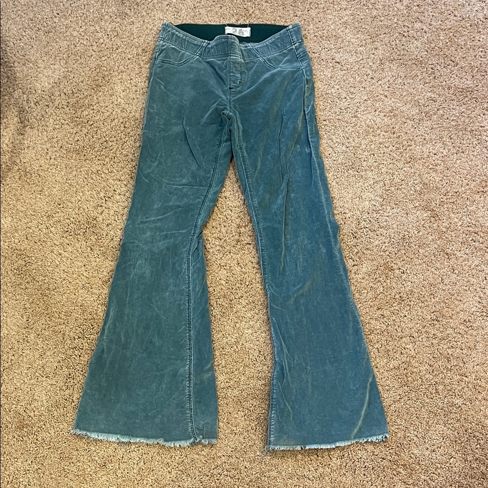 Free People Teal Flared Corduroy Pants